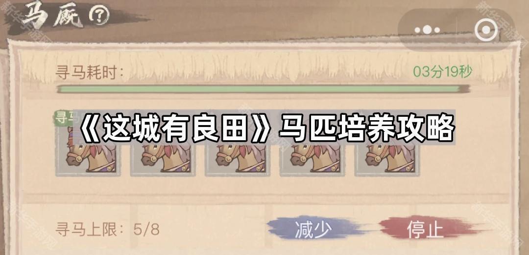这城有良田马匹培养攻略