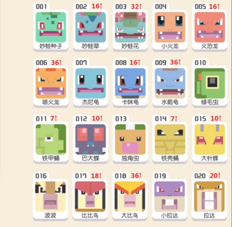 宝可梦大探险进化最全图鉴